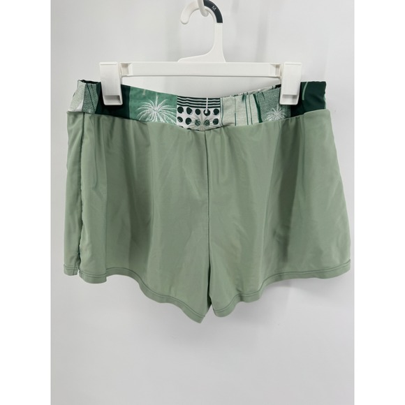 Womens Tropical 2 piece Palm Tree Tankini Swim Green Beach Resort LARGE - Picture 6 of 8